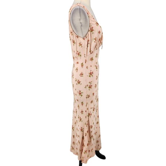 Reformation Lauryl Dress – Pink Floral Milkmaid Midi – Size 8 - Picture 8 of 8